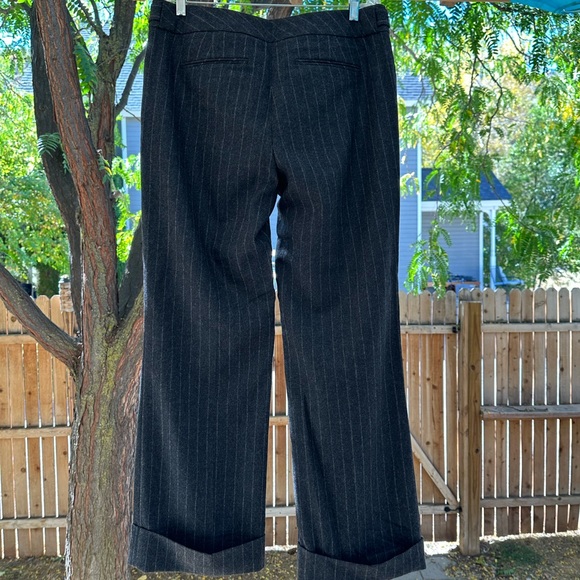 Banana Republic NWOT Martin Wool Cashmere Charcoal Striped Slacks Trousers Pants - Picture 5 of 16